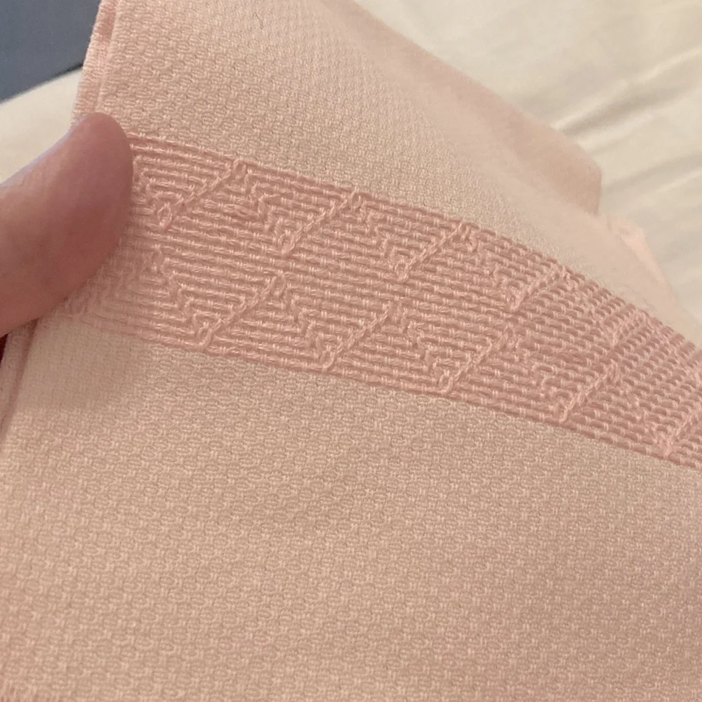 Soft Pink Textured vintage tea towel perfect. From 1970s